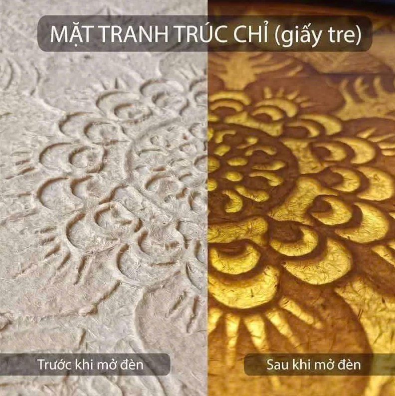 So sánh tranh trúc chỉ thủ công và tranh trúc chỉ in UV